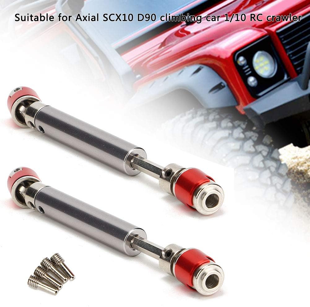 Drfeify 2-piece metal gear drive shaft suit Fit for axial SCX10 D90 1/10 RC crawler mini auto parts, As Shown in the Picture - Image 4