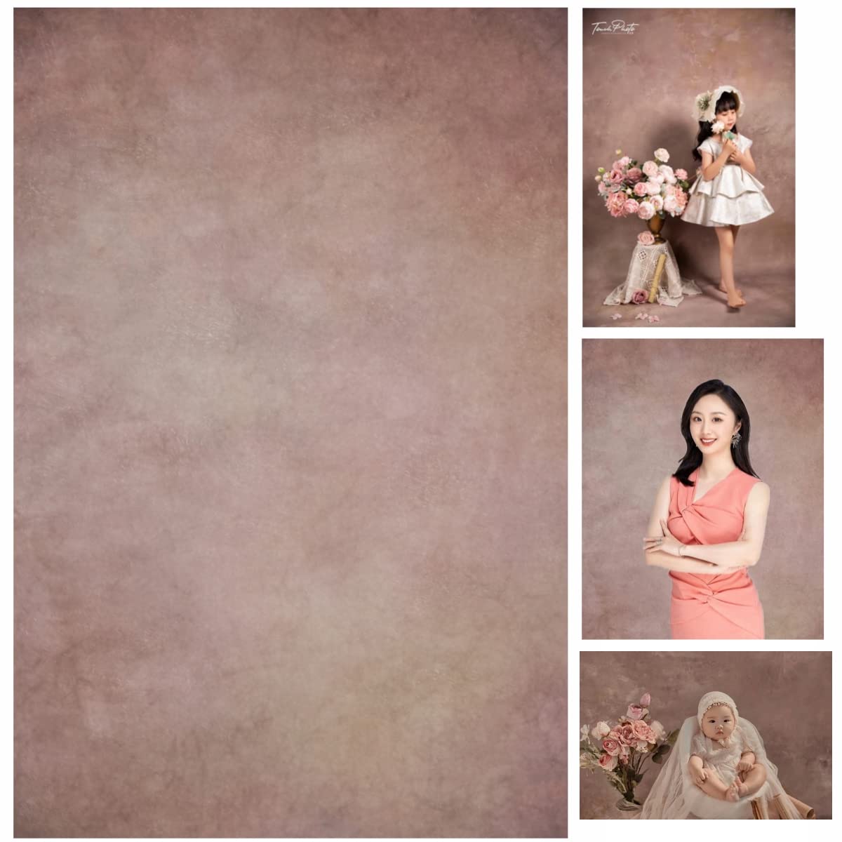 WaW Light Brown Background Photography Backdrops Thick Fabric Studio Backdrop for Portrait Close-up Photoshoot 2x2.9m