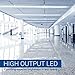Hyperikon T8 T10 T12 8ft LED Tube Light, 36W (75W Equiv.), Dual-End Powered, Ballast Bypass, Shatterproof, Fluorescent Replacement, 5000k, Frosted, 4200 Lumens, Workshop, Warehouse, Garage - 12 Pack