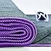 Youphoria Yoga Microfiber Non-Slip Towel - Hot Yoga Mat Towel for Enhanced Grip and Sweat Absorption - Gray with Purple Stitching