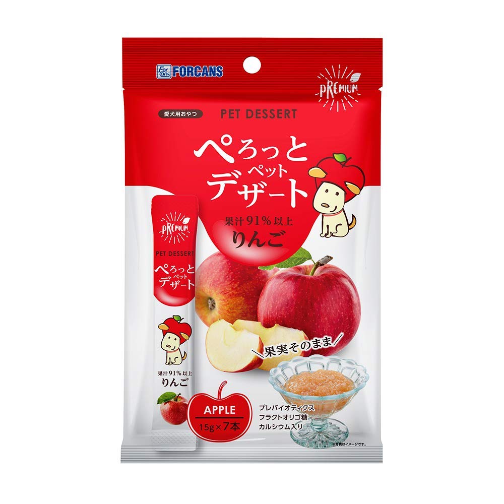 forcansフォーキャンス フォーキャンス 犬用おやつ ぺろっとペットデザート りんご 犬用 15グラム (x 7)商品画像
