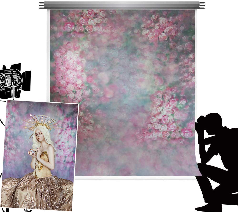 Kate Abstract Backdrops for Photographers Microfiber Textured Blurry Flowers Photo Background for Studio Portrait Shooting 5x7ft/1.5x2.2m