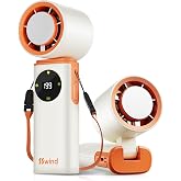 SSWind 6000mAh Portable Handheld Fan with Ice Cooling, 199 Levels Stepless Speed, 20H Long Battery Life, 20000RPM Turbo Fan Rechargeable Personal Mini Fan for Travel, Outdoor, Makeup