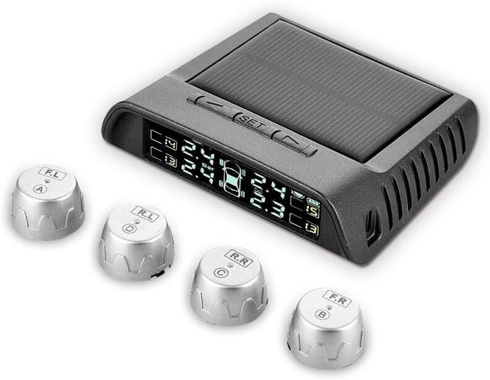 Produktbild von 4 Sensoren Reifendruck Solar TPMS Reifendruckkontrolle - Kabellos, 4 Sensoren, LCD-Display, Für Auto & Wohnmobil Auto TPMS Mit Solar