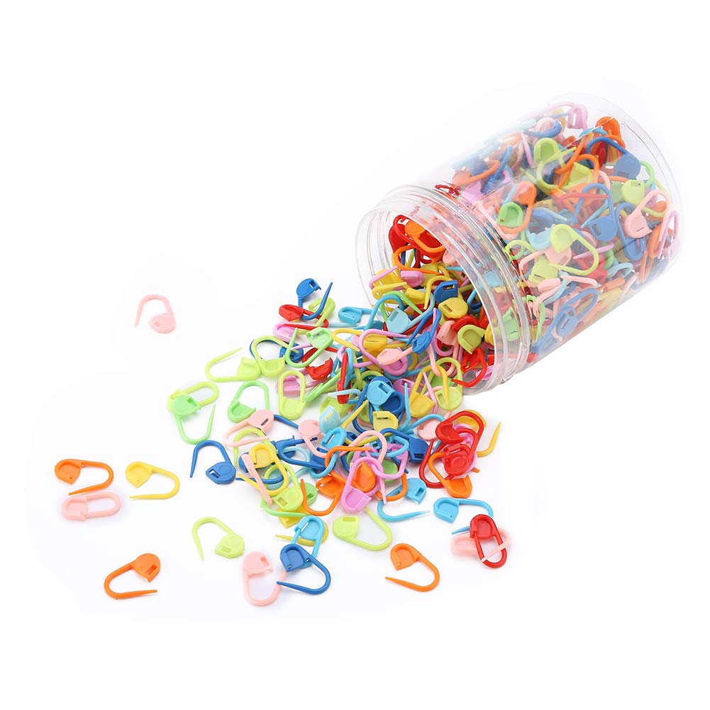 Fydun 500pcs Sewing Pins Safety Pins Sweater Mark Knitting Crochet Stitch Markers Buckle Needle Clips Knitting for DIY Sewing