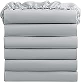 FreshCulture Twin Fitted Sheets, Bulk Pack of 6, Deep Pocket, Soft Microfiber Bottom Sheets for Home, Salons, Hotels, Twin Size Fitted Sheets Only (Light Grey)