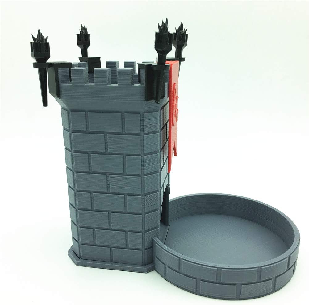 Truewon Dice Tower for RPGs Board Games Accessories Metal Dice Equipment Good for Dragon and Dungeon Tray Box