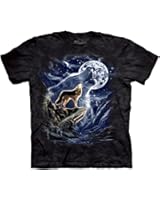 The Mountain Mens Wolf Spirit Moon Short Sleeve T-Shirt
