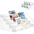 yuuzue 5 Tier Greeting Card Display Rack, Clear Acrylic Sticker Display Stand for Vendors Retail Display Photo Stand for Counter Tabletop Display Supplies