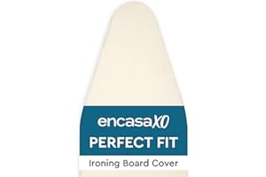 Encasa XO Ironing Board Cover and Pad 54"x15" - 4mm Felt Large Iron Board Cover with Padding - Heat Resistant, Stain-Safe Dye, Non Slip Elastic Bungee Cord Tightening Iron Table Cover Natural