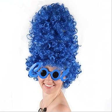 Amazon Com Sweenaly Blue Marge Simpson Style Wig Adult Costume