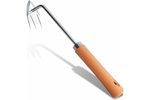 SHANFEEK Weed Puller with M-Shape Claw Weeding Artifact Uprooting Weeding Tool Dandelion Puller Tool Gardening Hand Tools Weed Remover Tool for Yard with Hard Solid Wood Handle(M-Type)