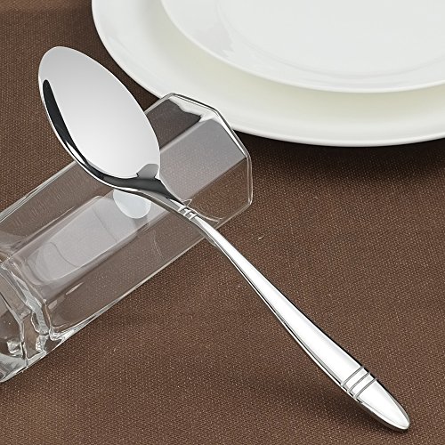 Morcte 12-Piece 18/10 Stainless Steel Dinner Spoon, 8.38-INCH