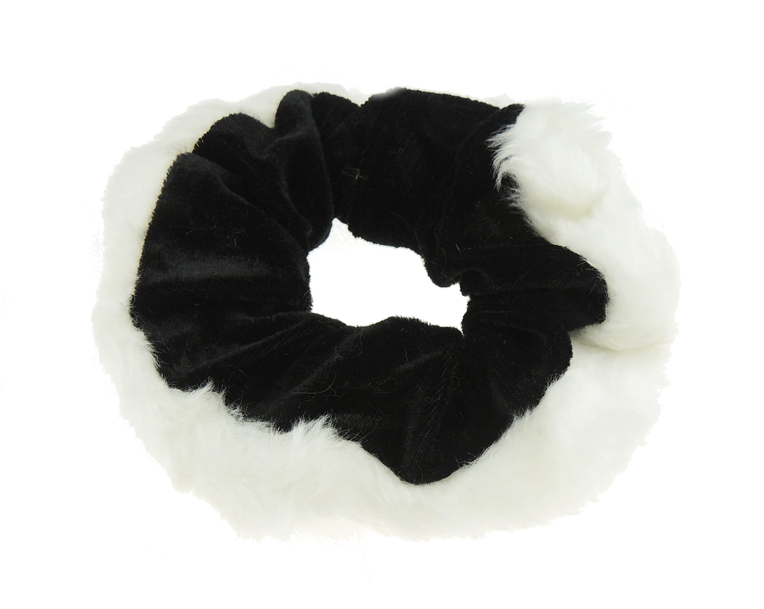 Womens Girls Black White Nauhgty List Santa Fabric Evening Christmas Birthday Bridal Wedding Bridesmaid Party Ponio Hair Scrunchie Tie Up Back Elastic Accessories Bobbles Ponytail Holder Scrunchie