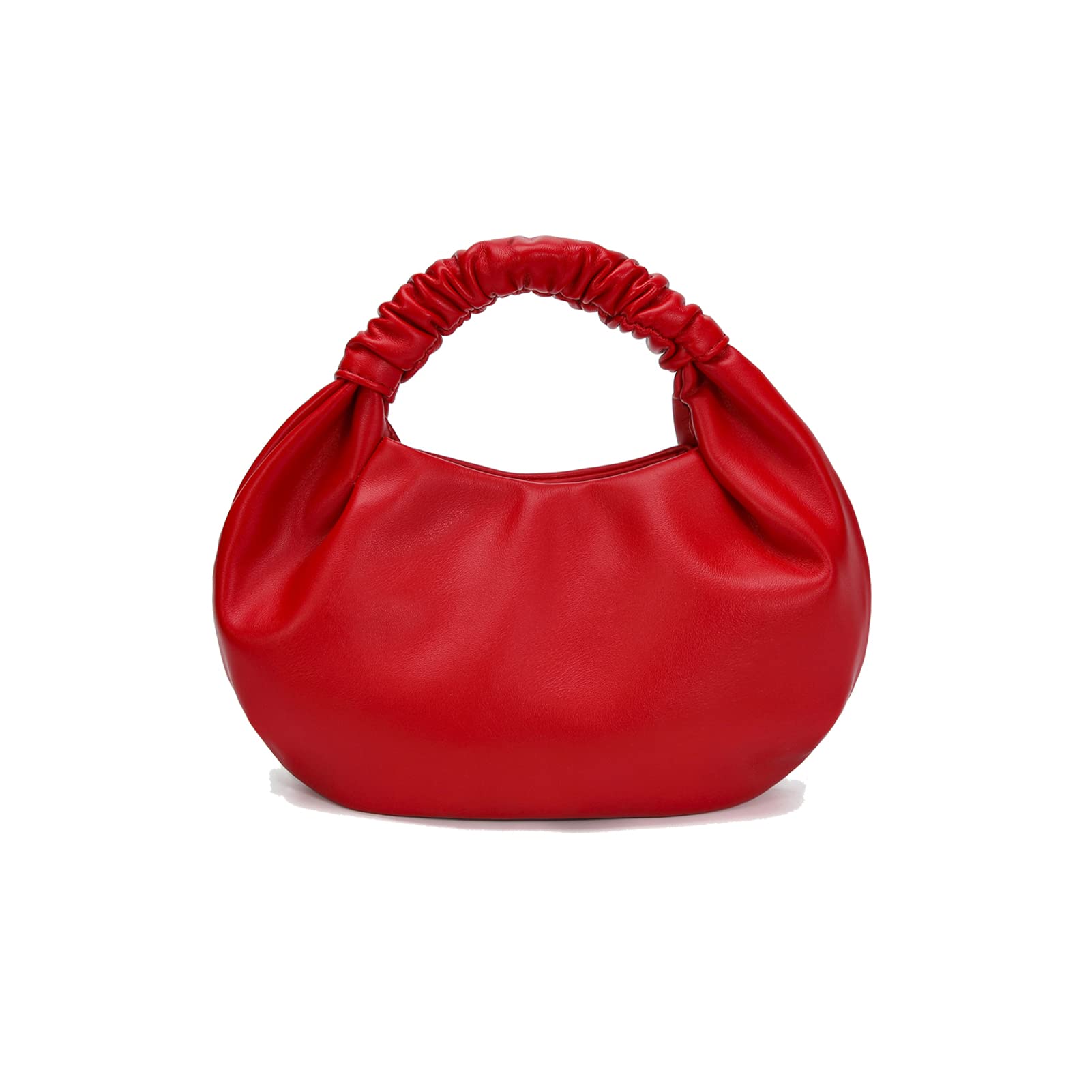Photo 1 of CORAID Mini Hobo Tote Bags for Women Soft Leather Clutch Purses for Women Cloud-Shaped Top Handle Bags Red