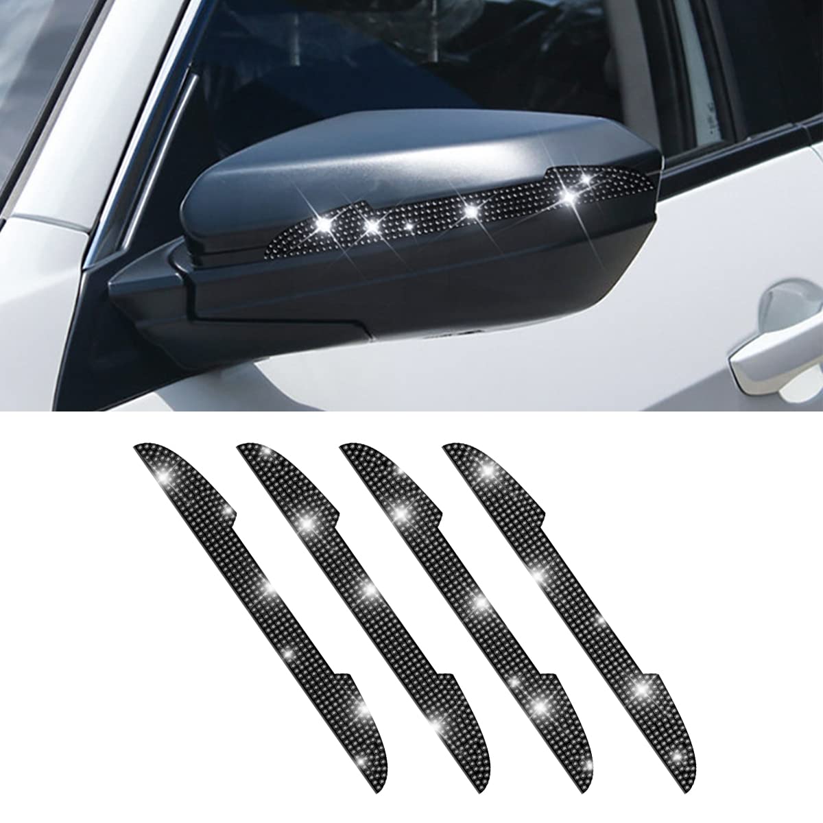 4 PCS Bling Rhinestone Car Door Handle Scratch