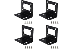 ZVKV 4 PCS JGY370 Worm Motor Mount Bracket L Shaped Mounting Metal Base Holder with Screw for Worm Gear Motor Fixed Fastener Seat