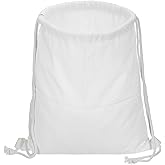 PATIKIL Cotton Drawstring Bags, Cotton Canvas Drawstring Backpack Foldable Sports Gym Bags for Women Men Gym Sports Trip, White