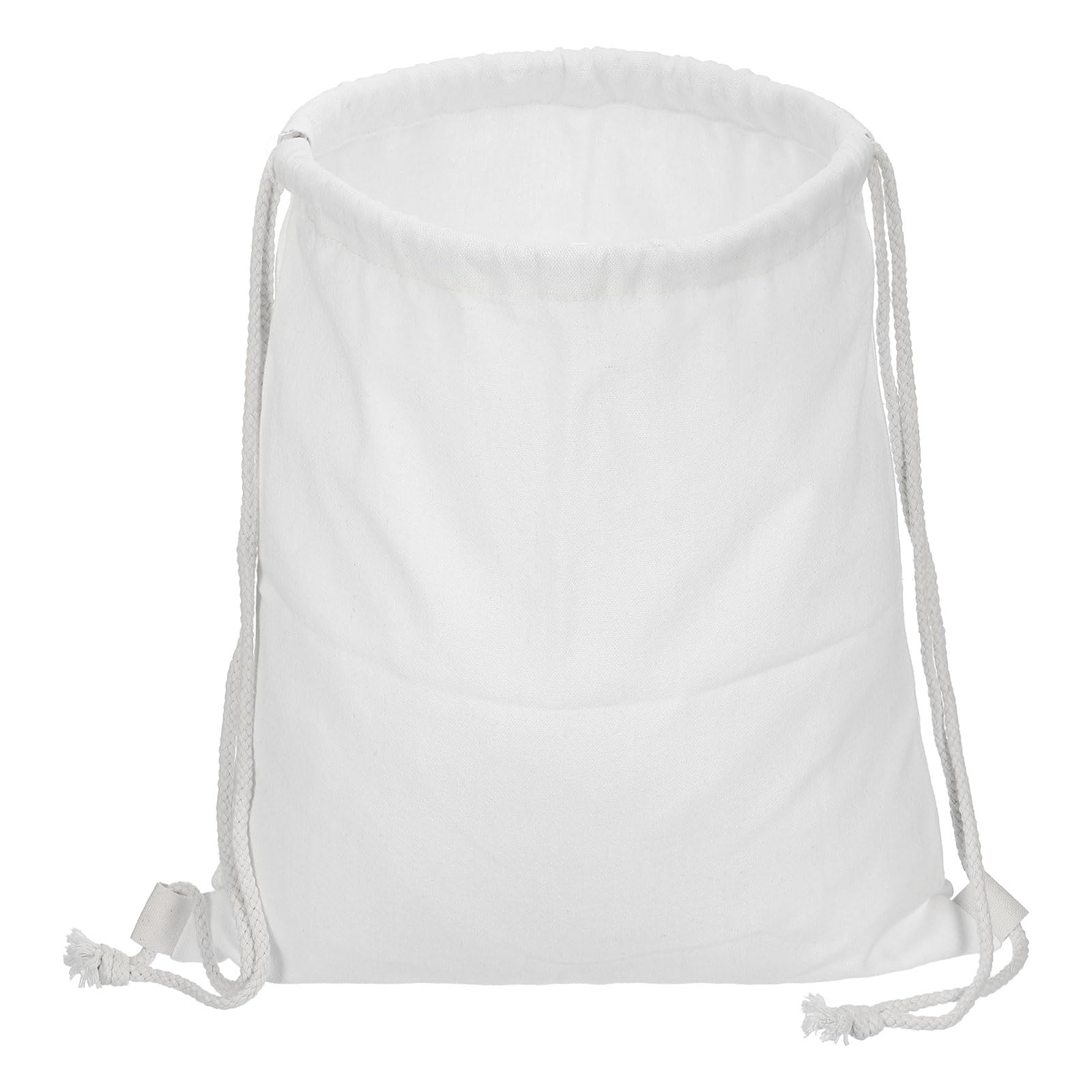 PATIKIL Cotton Drawstring Bags, Cotton Canvas Drawstring Backpack Foldable Sports Gym Bags for Women Men Gym Sports Trip, White