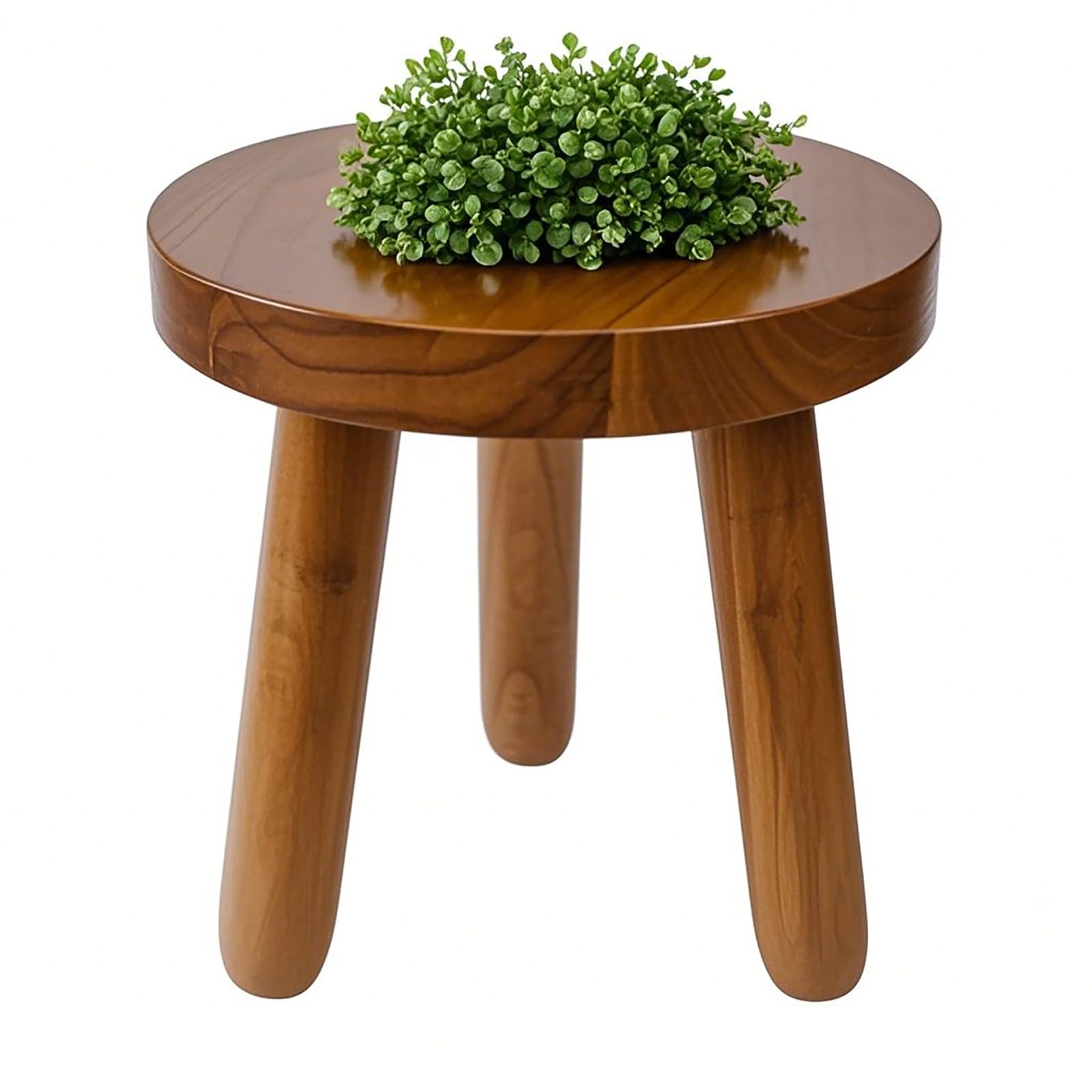 Photo 1 of JOLLYMER Teak Stool | Wood Plant Stand | Teak Wood Accent Stool | Accent Table |Side Table (12" Tall)