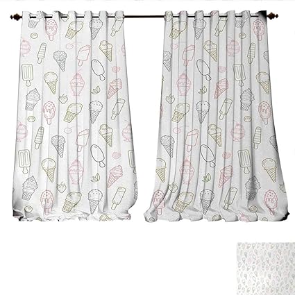Window Curtain Fabric Different Types Of Ice Cream Pastel Color