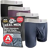 Real Men Athletic Underwear with ABCD Pouch - 1, 3 or 4 Pack with 6, 7 and 9 inch Inseam Nylon Boxer Briefs - XS to 5XL
