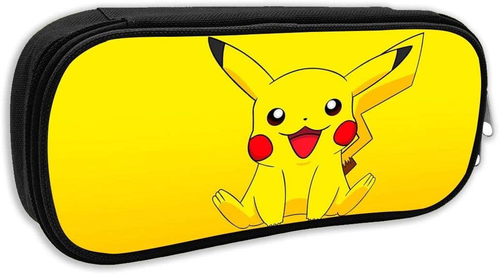 Herbert13 School/Office Pencil Case,Cute Poke-mon - Pika-chu Pens Pouch Bag Cosmetic Bag with Zipper Compartment for Kid, Teen Student, Boy, Girl and Adult