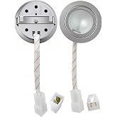 ruehalf 2PC AC12V 20W Halogen Range Hood Light Recessed Warm White 3000K | Dia 70mm, Frosted Glass Warm Light, Fits 58-68mm Hole, (Plug DJ612) Connector, Ideal for Kitchen &amp; Closet Lighting