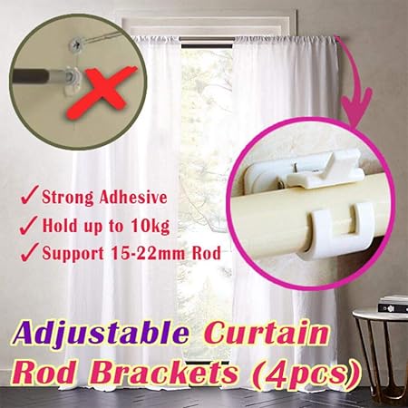 Amazon Com Matoen Magic Adjustable Curtains Rod Holder Punch Free