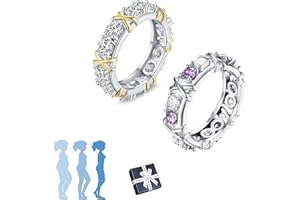 JOCCOS Zircon Shaping Cross Full Moissanite Diamond Ring, 2023 New Unclog Lymph Nodes Ring, Zircon Rings for Weight Loss
