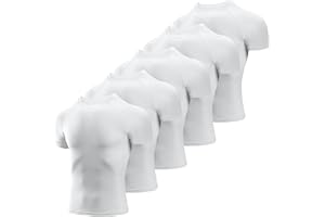 Niksa Men's Compression Shirts 3/5 Pack,Short Sleeve Athletic Compression Tops Cool Dry Workout T Shirt