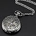AMPM24 Steampunk Black Copper Case Skeleton Mechanical Pocket Watch Fob WPK167