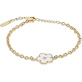 KEYUN Gold Bracelets for Women 18K Gold Plated Clover Bracelet Fashion Jewelry for Women Trendy Link Bracelet