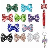 Bow Beads for Pens 10 Pcs Rhinestone Focal Bead for Crafts Fits for Beadable Pens Jewelry Making Braclets Bling Chunky Glitter Beads for DIY Supplies