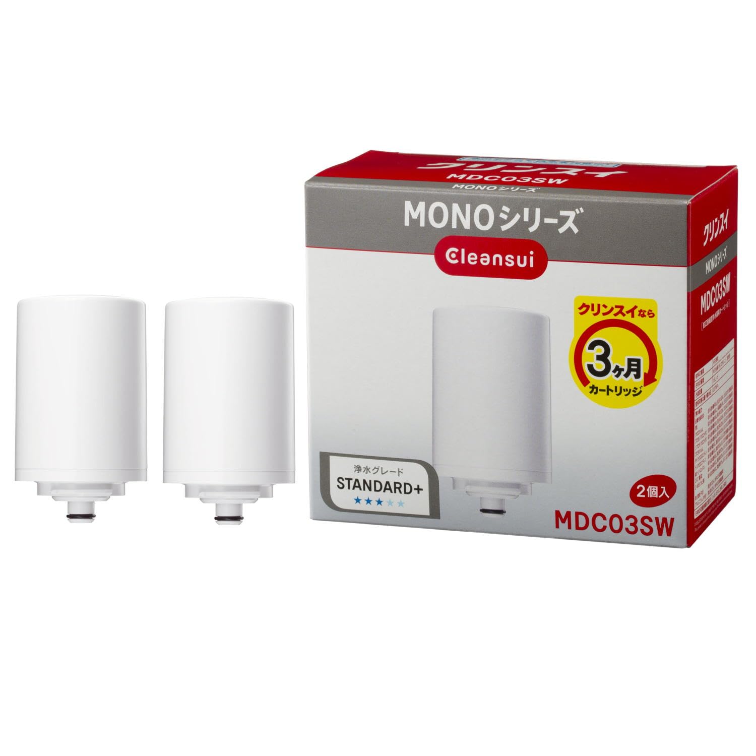 クリンスイ 浄水器 蛇口直結型 MONOシリーズ 交換カートリッジ 2個入り MDC03SW商品画像