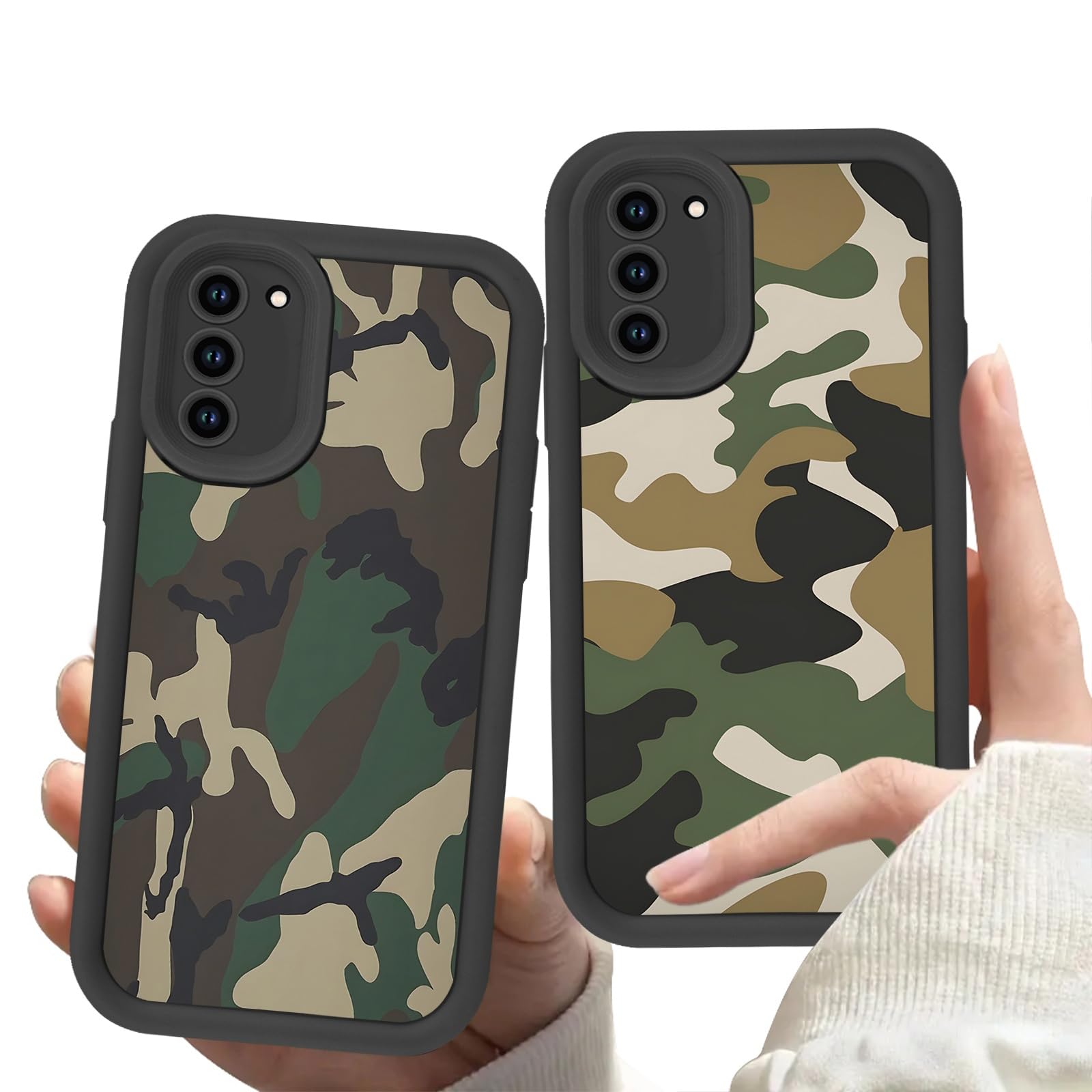 Zrutru 2 Pack Camo Phone Case for Samsung Galaxy S23 Plus 5G,Cool Army Green Camouflage Cases Stylish Trending Design Cover for Men Boys Teens,Soft Shockproof Lens Protection Funda for S23 Plus 6.6"