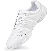 Smapavic Cheer Shoes for Youth Girls White Cheerleading Athletic Dance Shoes Tennis Sneakers for Competition Sport Training