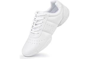 Smapavic Cheer Shoes for Youth Girls White Cheerleading Athletic Dance Shoes Tennis Sneakers for Competition Sport Training