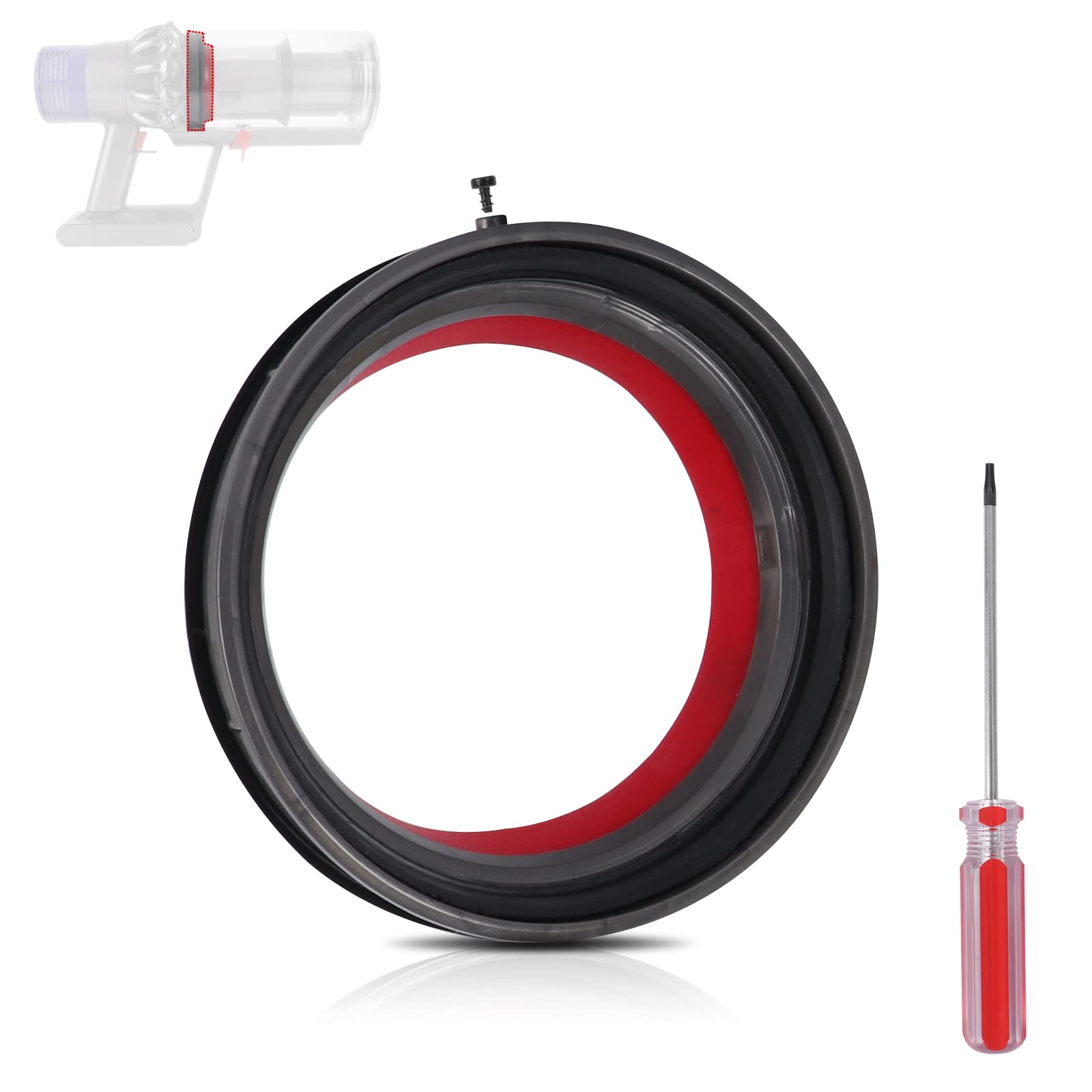 Dust Bin Top Fixed Sealing Ring Replacement Part Compatible with Dyson Cyclone V10 SV12 Vacuum Cleaner, Dust Bucket Dirt Cup Bin Parts Replacement Accessories