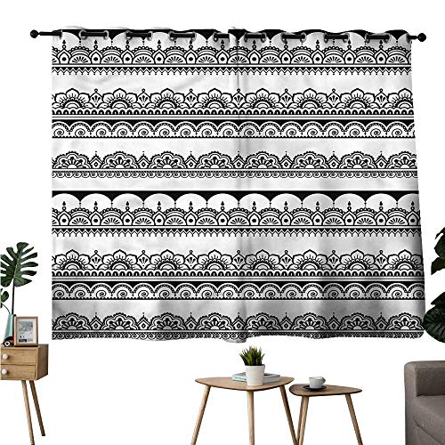 Beihai1Sun Modes Darkening Curtains Grommet Curtain Living Room Henna,Monochrome Flowers Shapes Drapes/Draperies W63 x L63