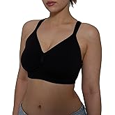 Popilush Womens Wireless Bras Push Up Everyday Bra Black