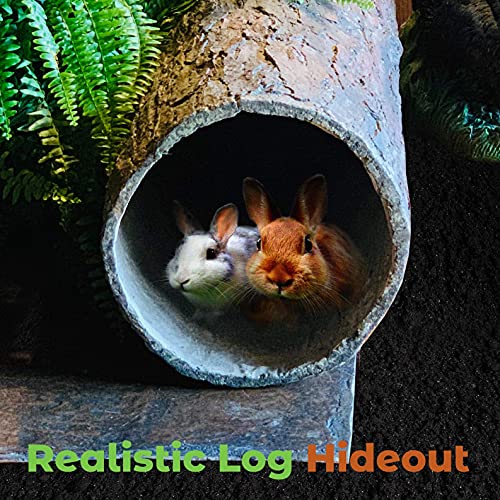 Hidden Hideaway Large Weatherproof Hollow Log Hideout for Rabbits, Pets & Rescue Animals