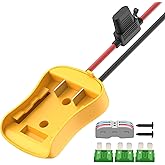 RVBOATPAT Battery Adapter Compatible with De 20V Power Wheel Battery Adapter 12 AWG Wire Battery Converters with Fuses and Connectors