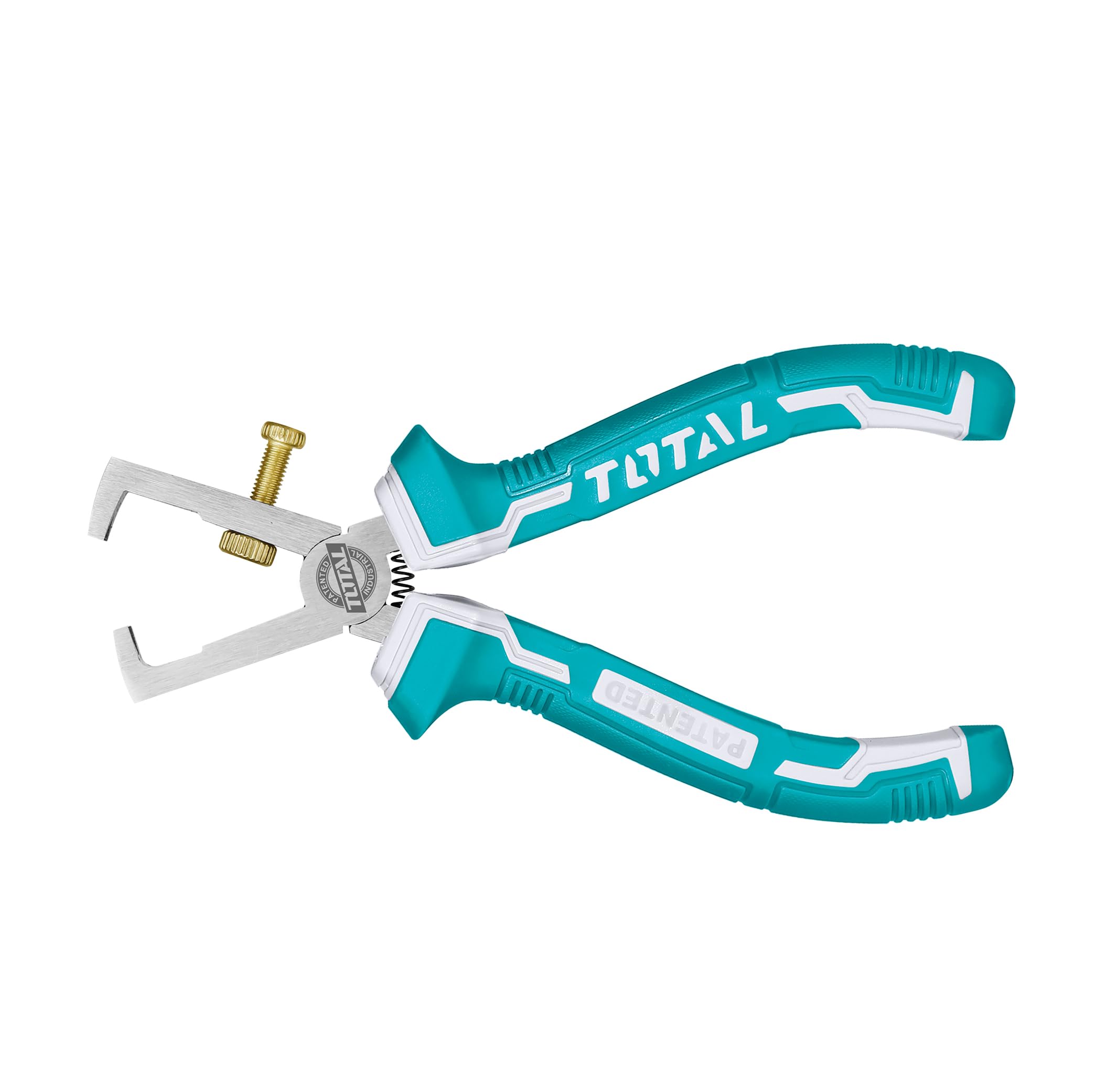 Total - Wire Stripper Pliers | 160 mm Cable Grinding Cutters | Peeling, Cutting & Crimping | Chrome Vanadium for Electricians | Bi-Material Handle | Tool Belt Compatible | Cr-V