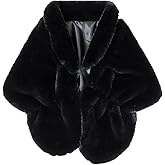 Fashowlife Faux Fur Shawls and Wraps For Women Stole Bridal Bridesmaids Warm Womens Cloak Cape Coat For Wedding Party