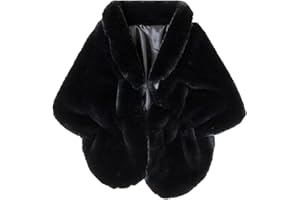 Fashowlife New Faux Fur Cloak Shawl Fur Scarf Warm Wrap Stole Shrug Winter For Wedding Party