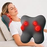 BOB AND BRAD Back Massager for Pain Relief Deep Tissue with Heat, Corded | FSA-HSA Eligible, EZBack 3D Kneading Massage Pillow for Neck and Back, Home Office Relaxation, 4 Massage Modes, Gifts for Men