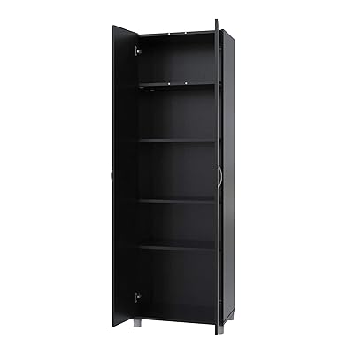 REALROOMS Basin 24" Storage Cabinet, Black Organizer
