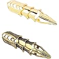 2-4Pcs Punk Full Armor Knuckle Joint Claw Finger Ring Set Gothic Adjustable Rock Hinged Ring for Women Men Jewelry Gift Halloween Cosplay Party Costume Accessory