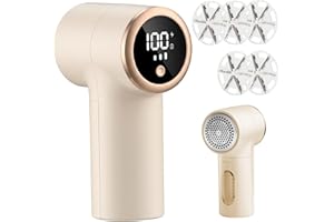 Electric Lint Shaver, Rechargeable Fabric Lint Shaver with Powerful Suction & 6-Blade System, Smart LCD Display for Clothes, 